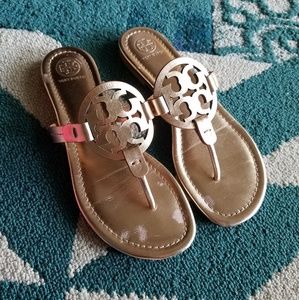 SOLD {Rose Gold} Tory Burch Miller Sandals